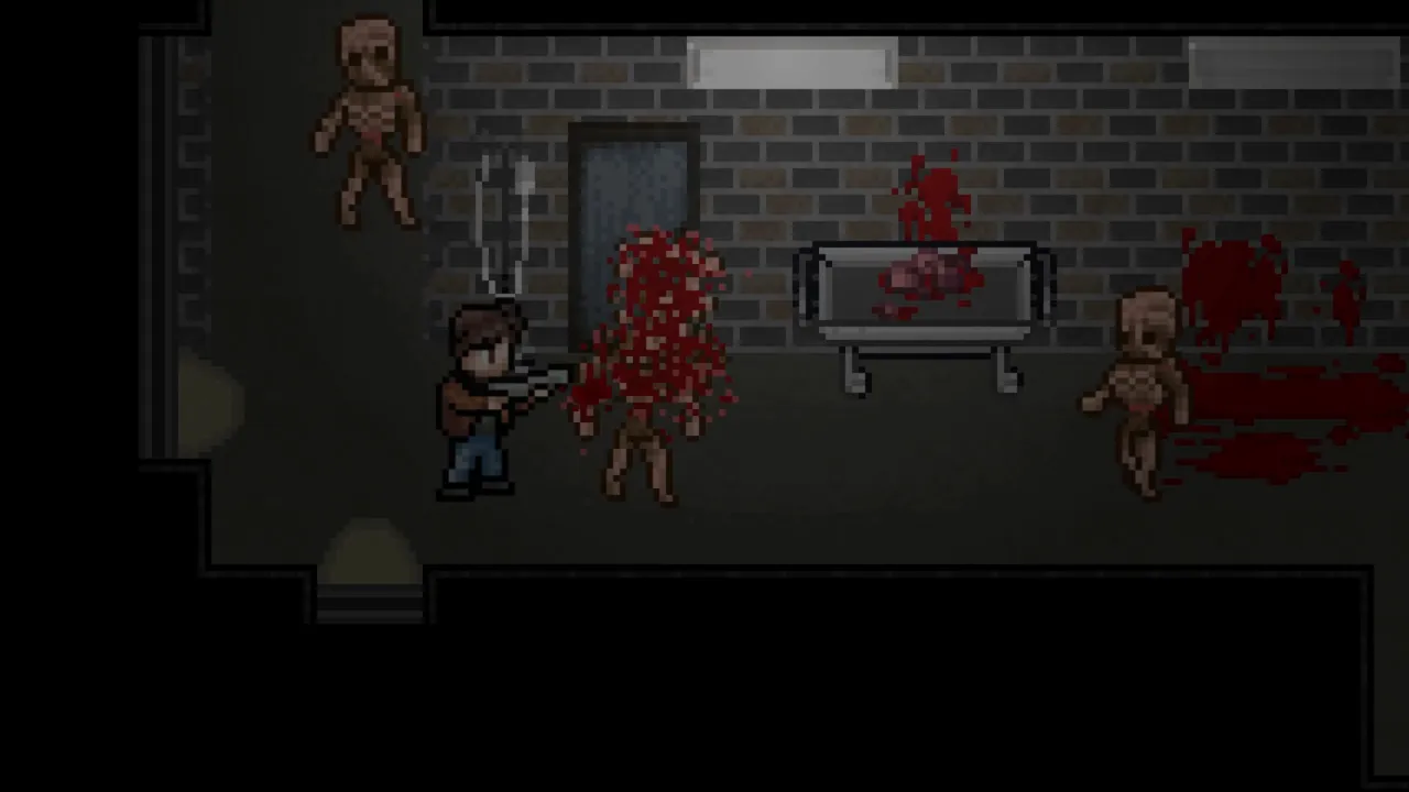 Hallway shooting scene from the original Dead of Darkness